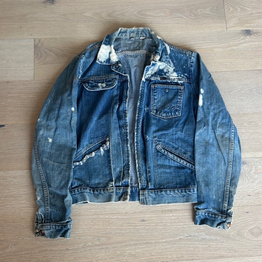 Vintage 1960's Wrangler Blue Bell 8MZ Denim Jacket Unique Distressed